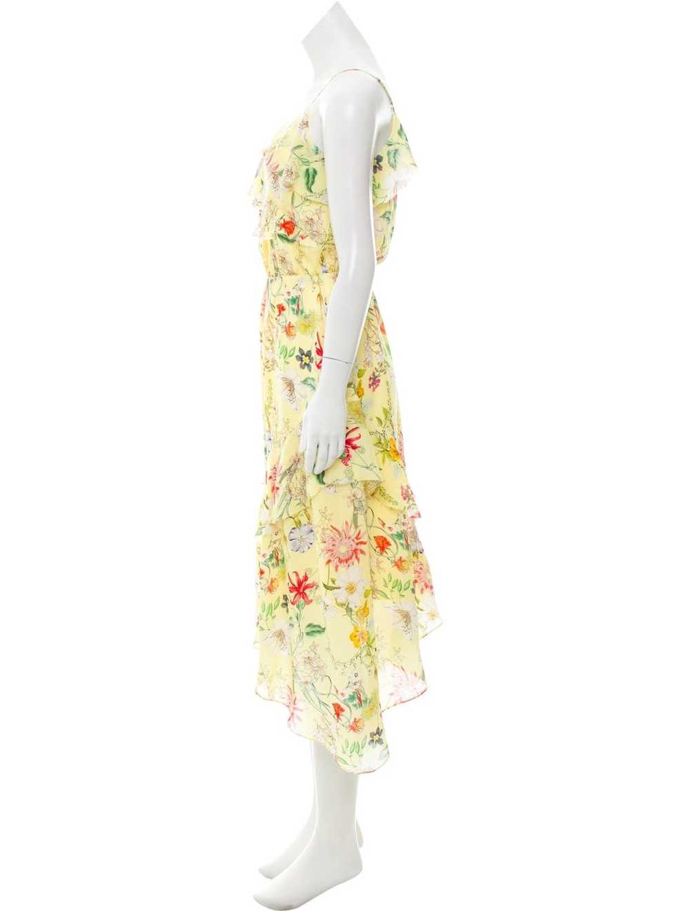 Parker Parker silk floral midi ruffle dress XS - image 2