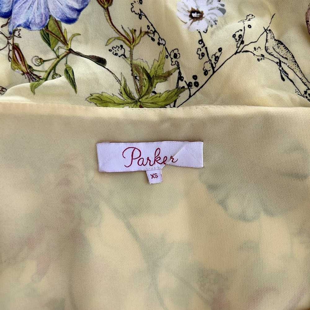 Parker Parker silk floral midi ruffle dress XS - image 4