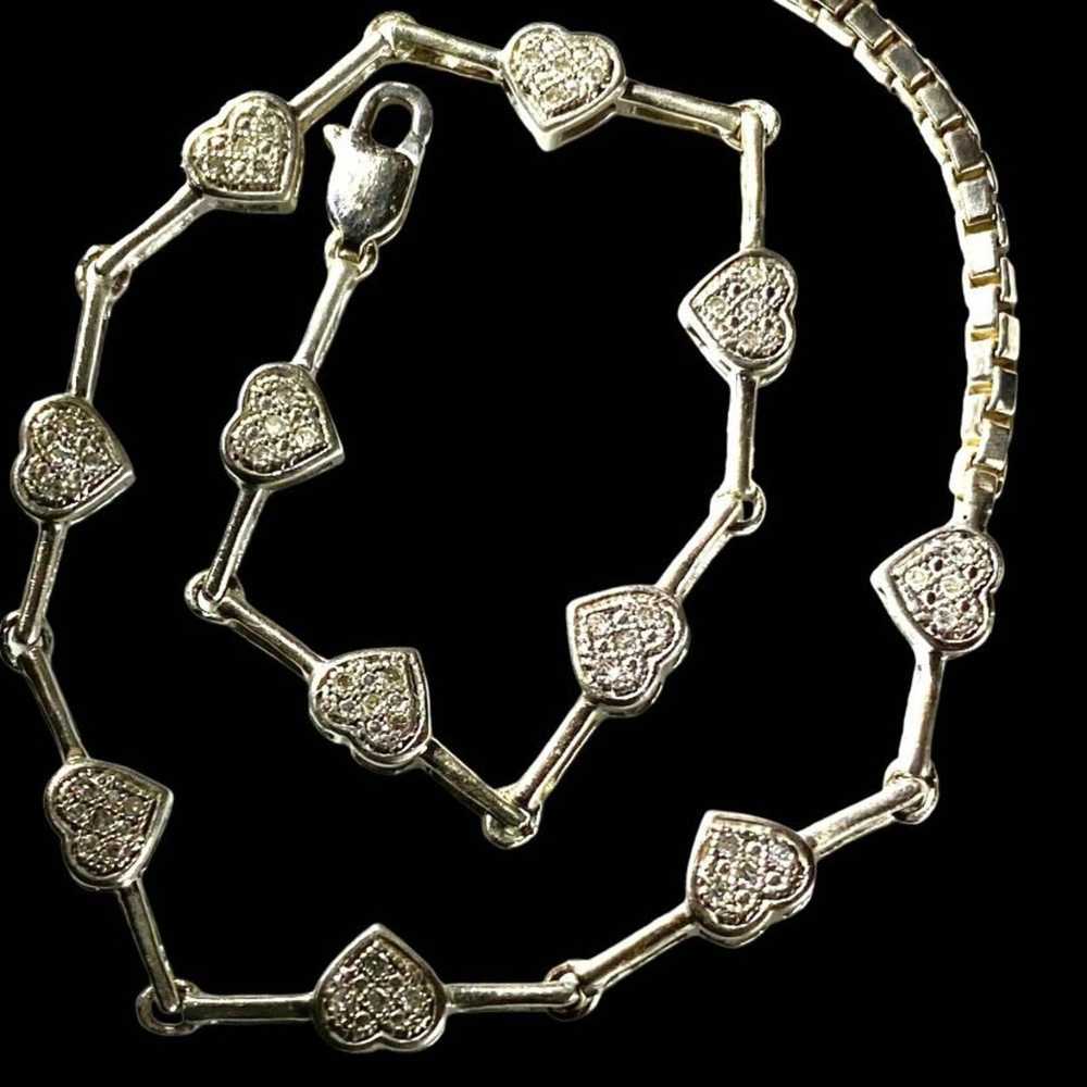 1 RJ# Sterling 925 Silver Bracelet w/ Heart Accen… - image 5