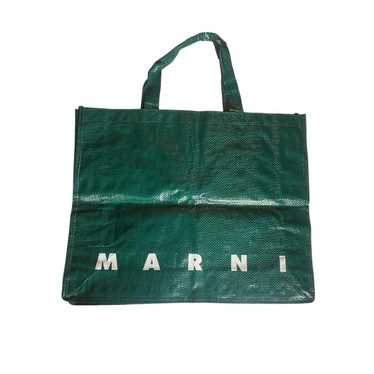 Pink and green MARNI MARKET TAPE BASKET bag