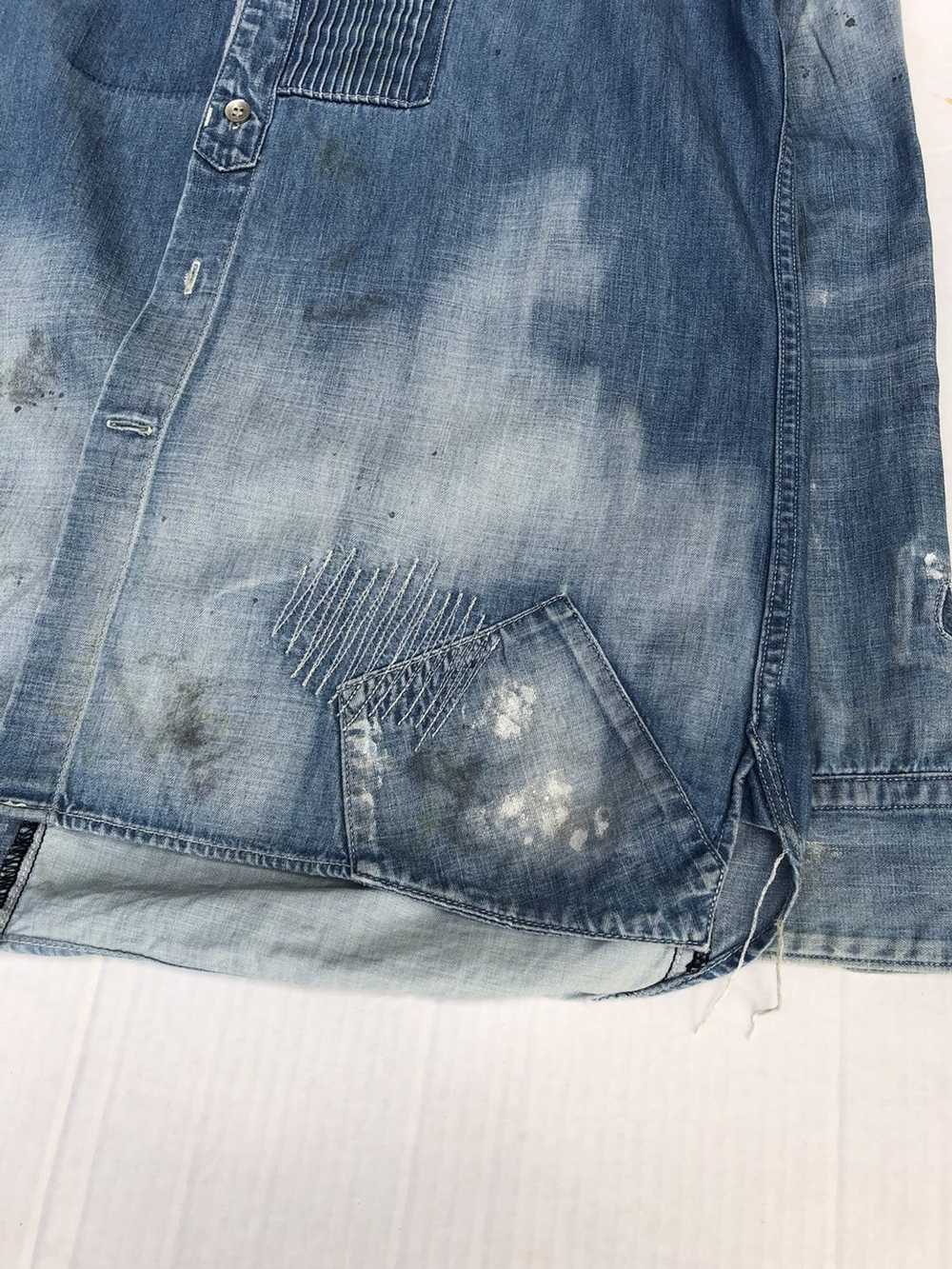 Miharayasuhiro MIHARAYASUHIRO Damage Denim Shirt - image 4