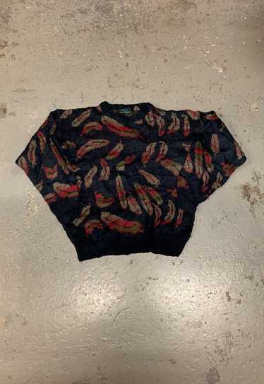 Vintage Abstract Knitted Jumper Chilli Patterned … - image 1