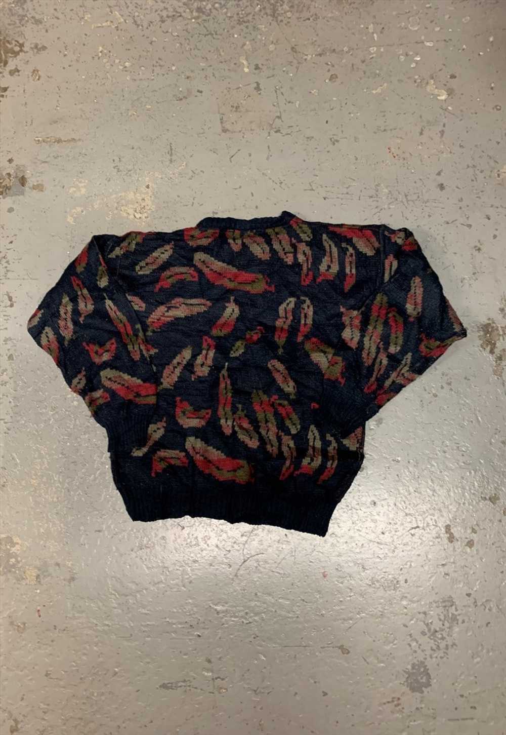 Vintage Abstract Knitted Jumper Chilli Patterned … - image 5