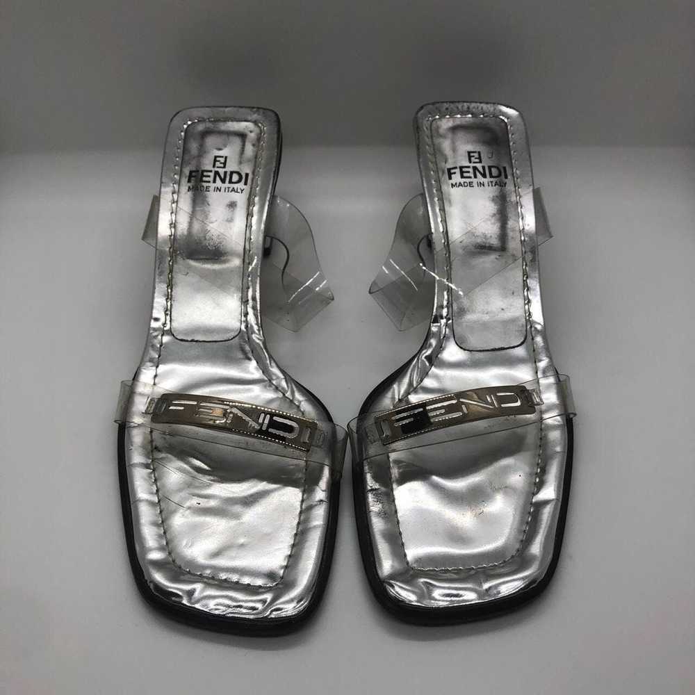 Fendi Vintage Clear Strap Silver Fendi Sandals - image 1