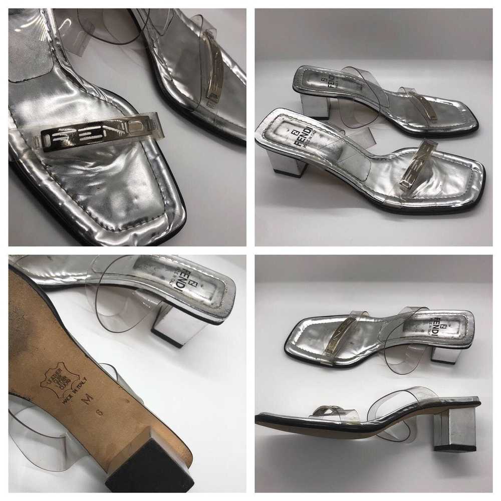 Fendi Vintage Clear Strap Silver Fendi Sandals - image 3