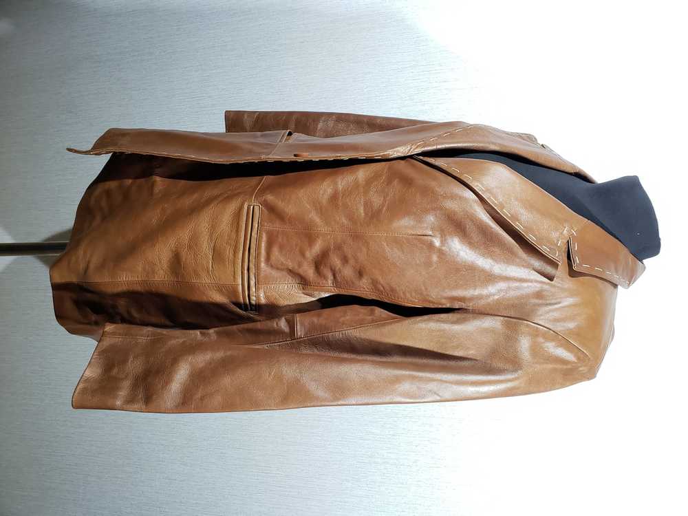 Italian Designers × Leather Jacket Stylish brown … - image 2