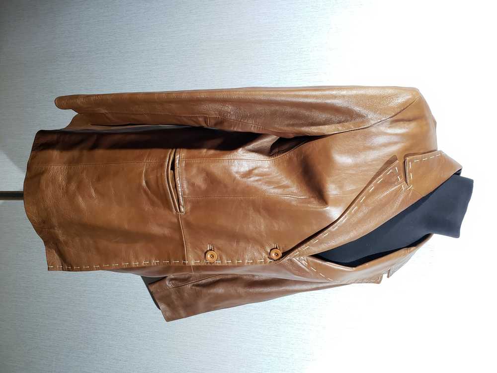 Italian Designers × Leather Jacket Stylish brown … - image 3