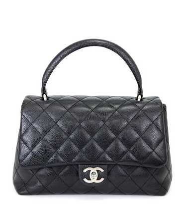 Chanel Chanel Kelly Type Handbag Small Black Cavia