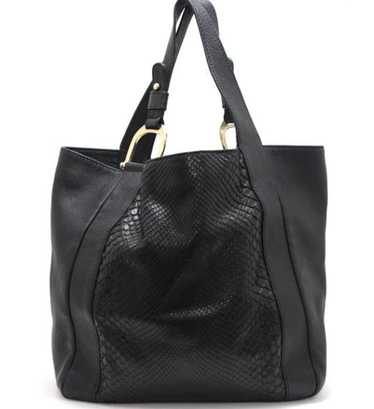 Gucci Gucci Tote Bag Black Python X Leather - image 1