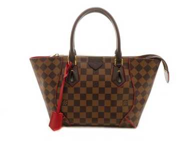 Louis Vuitton Kaisa Tote Satchel PM N51554 Damier Ebene Cerise Red Brown