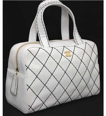 Chanel Chanel Wild Stitch Handbag White × Navy Sti