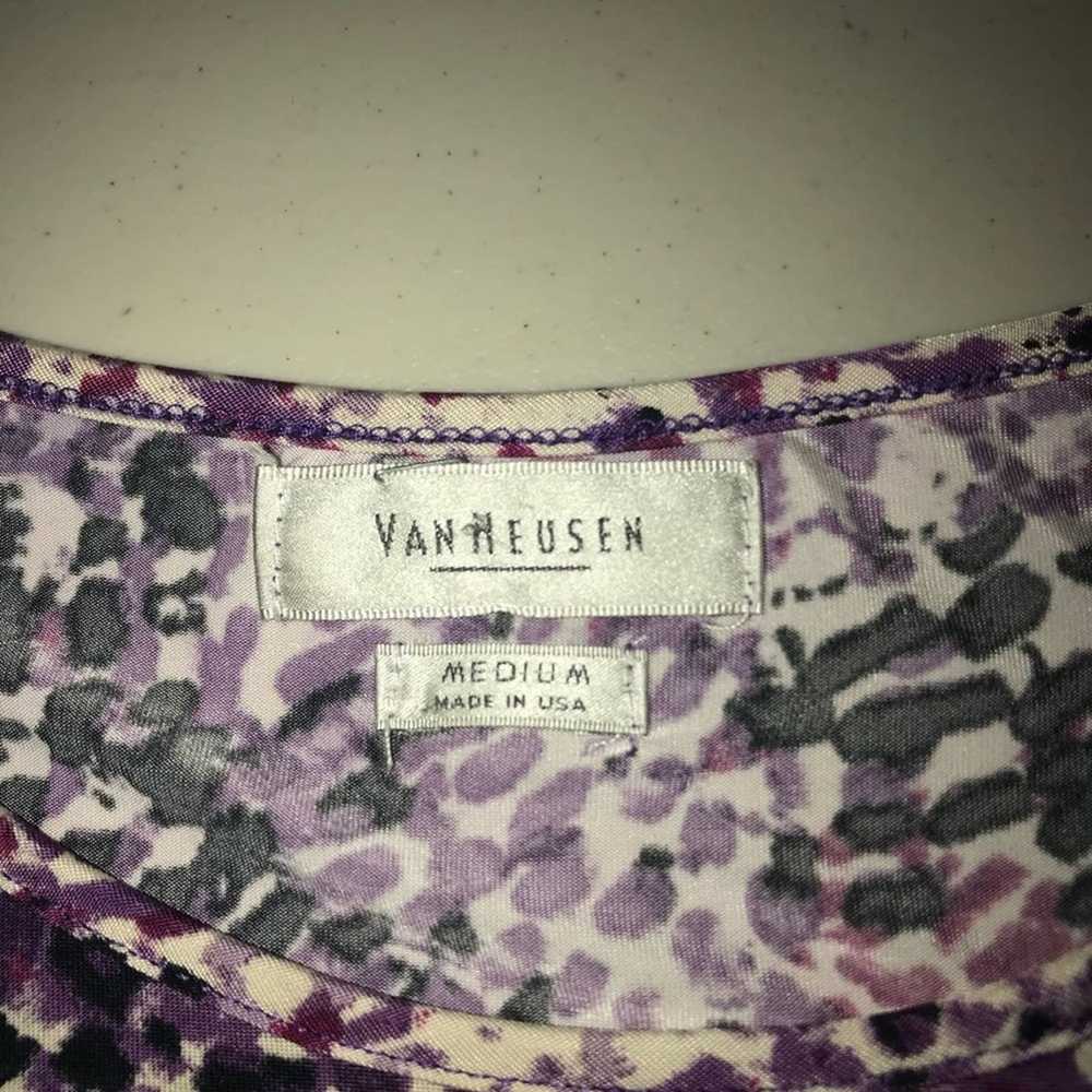 Van Heusen VAN HUESEN PURPLE MULTICOLOR RUFFLED T… - image 3