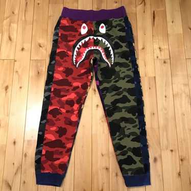 A BATHING APE BAPE SS19 Mix Camo Shark Crazy Wide Crewneck 1F30