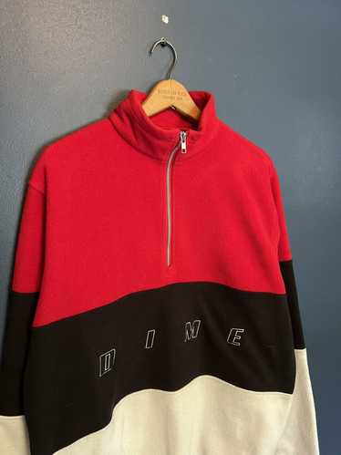 Dime Dime Skateboards Quarter Zip Stripe Fleece Si