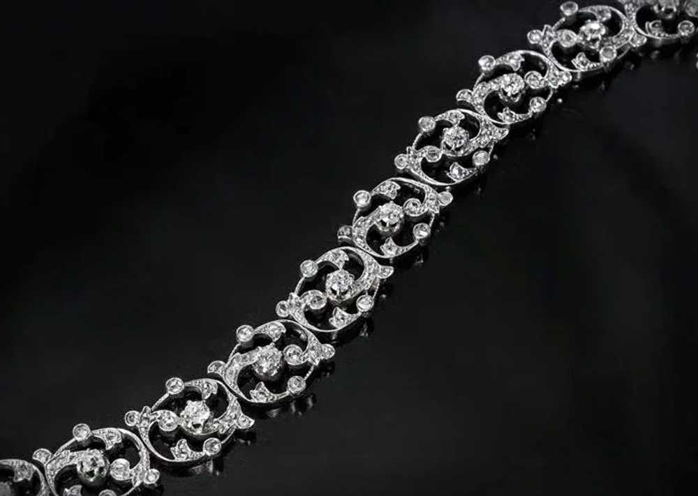Belle Époque Antique French Diamond Link Bracelet - image 2