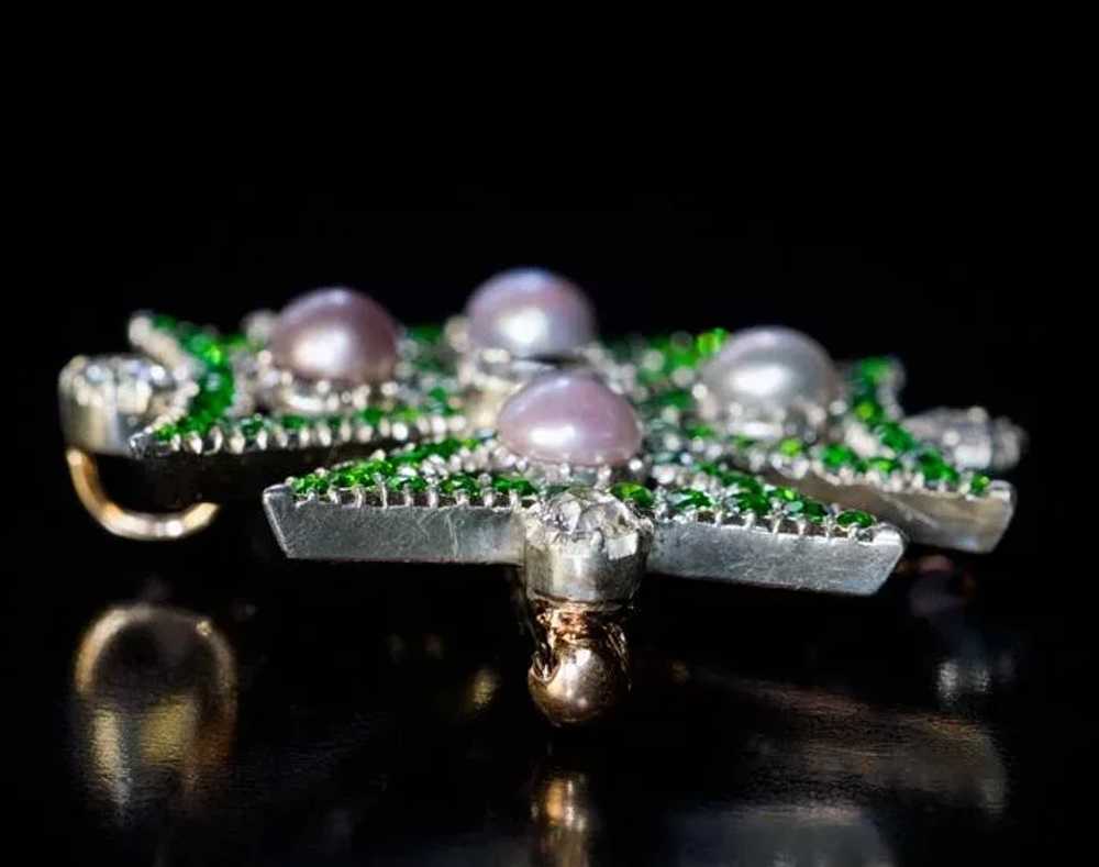 Antique Victorian Diamond Demantoid Pearl Maltese… - image 4