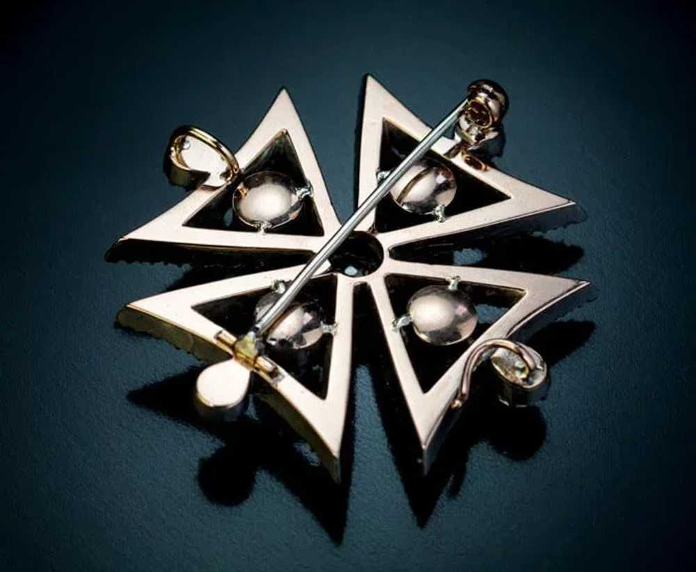 Antique Victorian Diamond Demantoid Pearl Maltese… - image 5