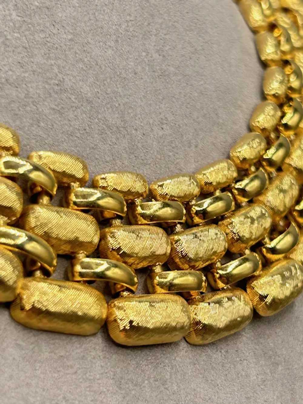 Amazing Napier Collar Necklace Texture Gold Tone … - image 11