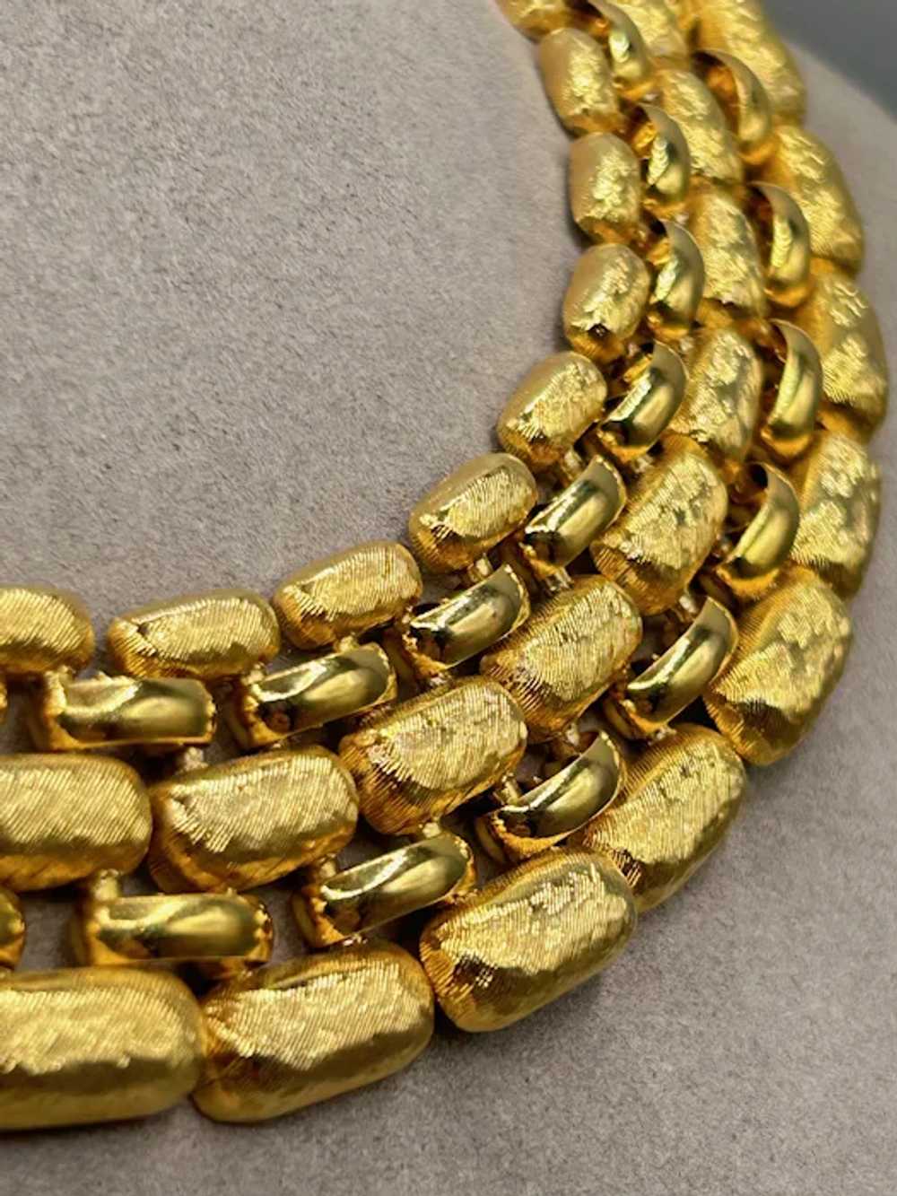 Amazing Napier Collar Necklace Texture Gold Tone … - image 12