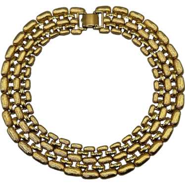 Amazing Napier Collar Necklace Texture Gold Tone … - image 1