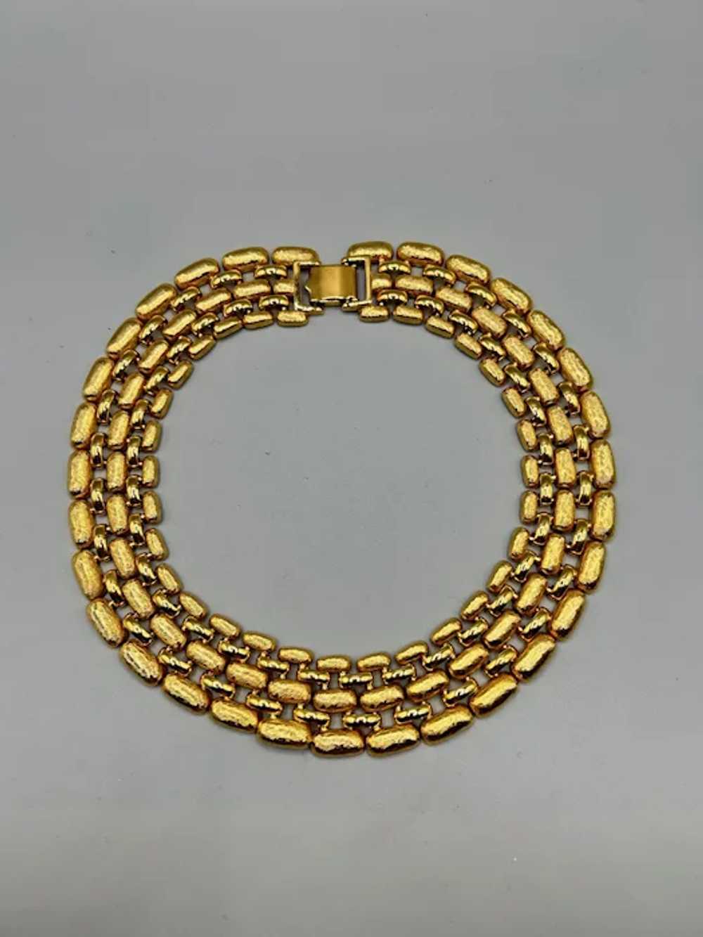 Amazing Napier Collar Necklace Texture Gold Tone … - image 2