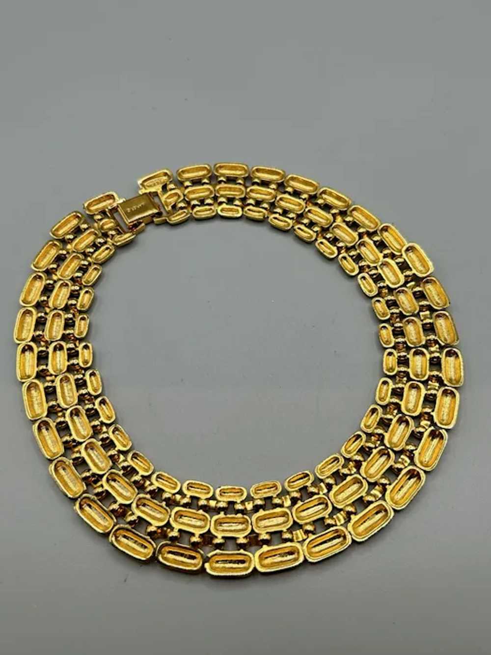 Amazing Napier Collar Necklace Texture Gold Tone … - image 5