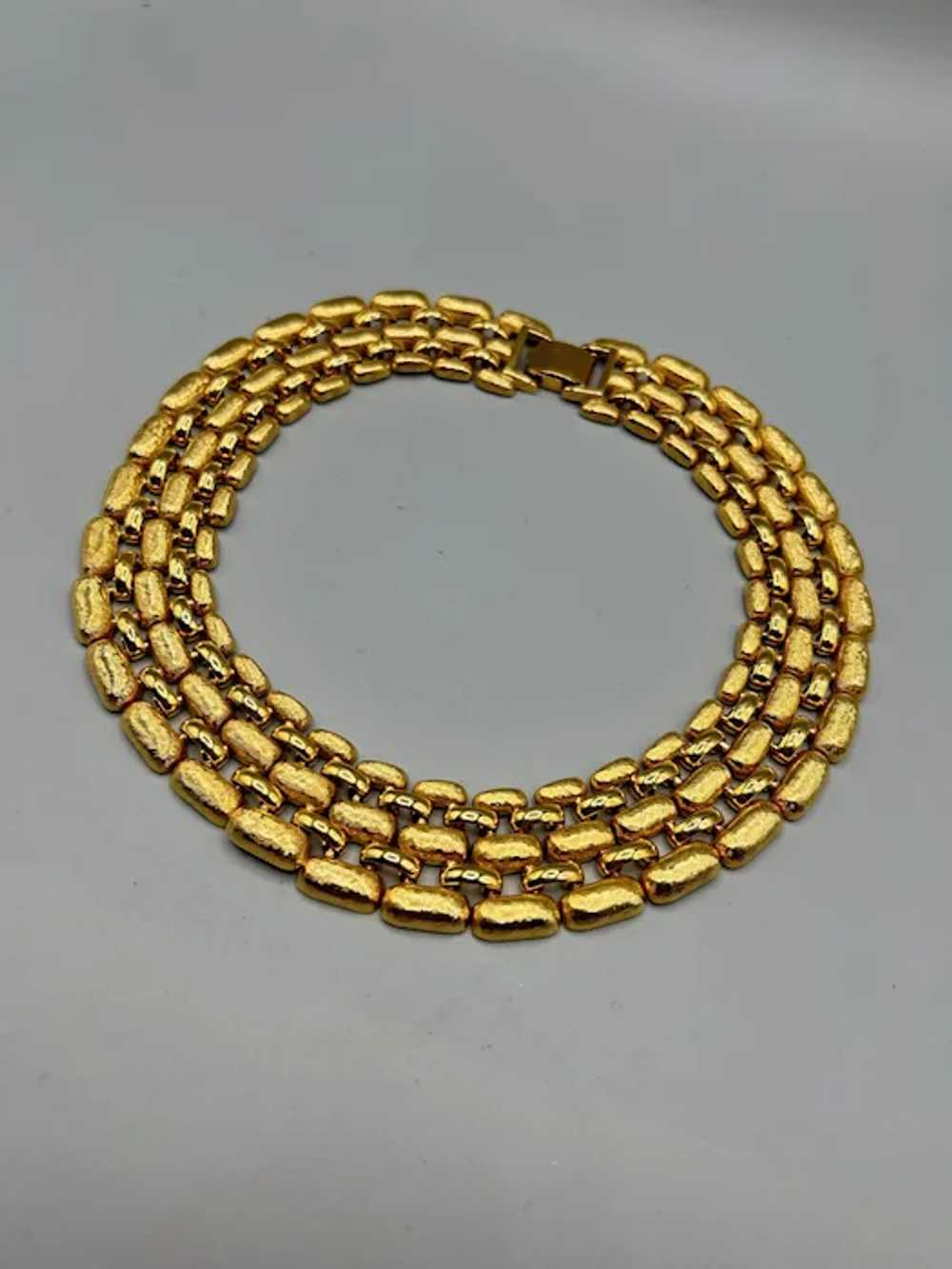 Amazing Napier Collar Necklace Texture Gold Tone … - image 6