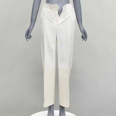 Authentic Céline by Phoebe Philo Wide Leg Pants Ivory Viscose Silk