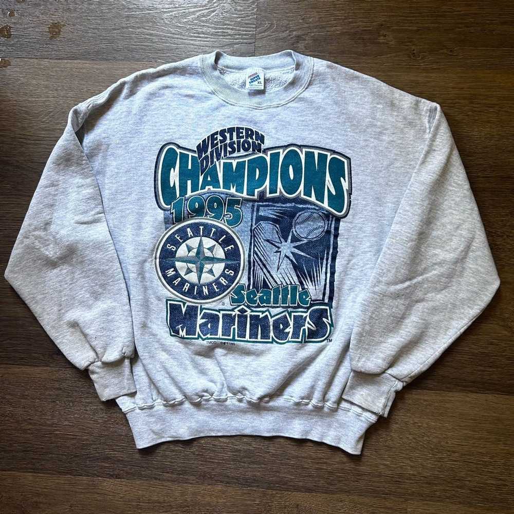 L) Vintage Seattle Mariners 1995 Conference Champions Crewneck (1995)