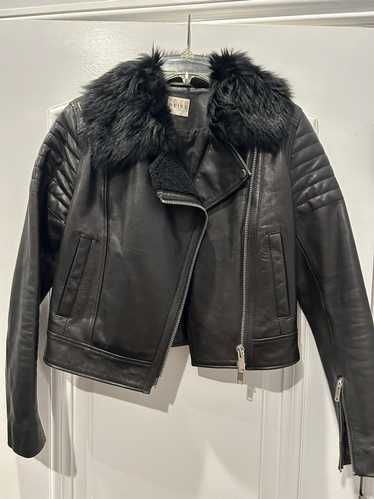 Reiss REISS Women’s Fur-Collared Leather Jacket