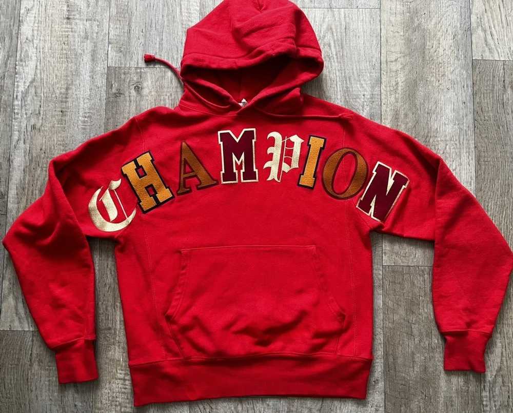 Champion Champion Red Letterman Style Hoodie - image 2