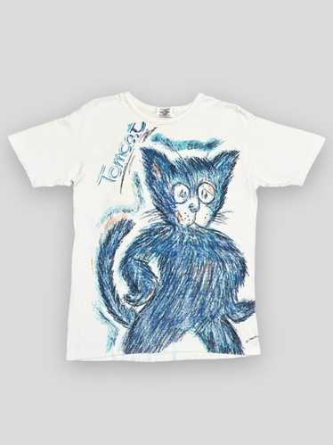 Cats peer out of pockets in Japanese artist's embroidered shirts