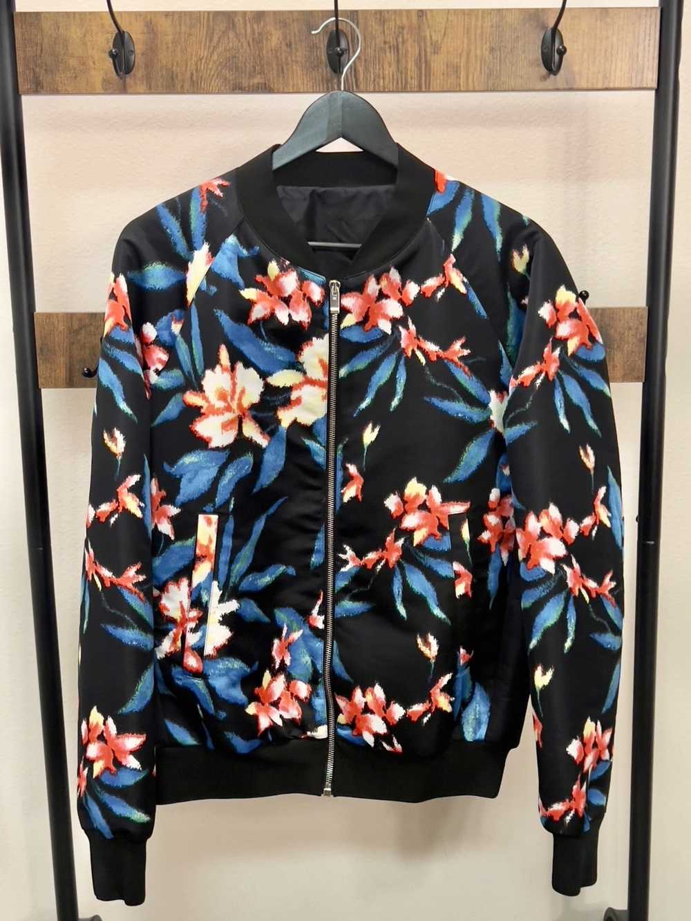 Balenciaga Balenciaga Printed Satin Bomber Jacket… - image 1