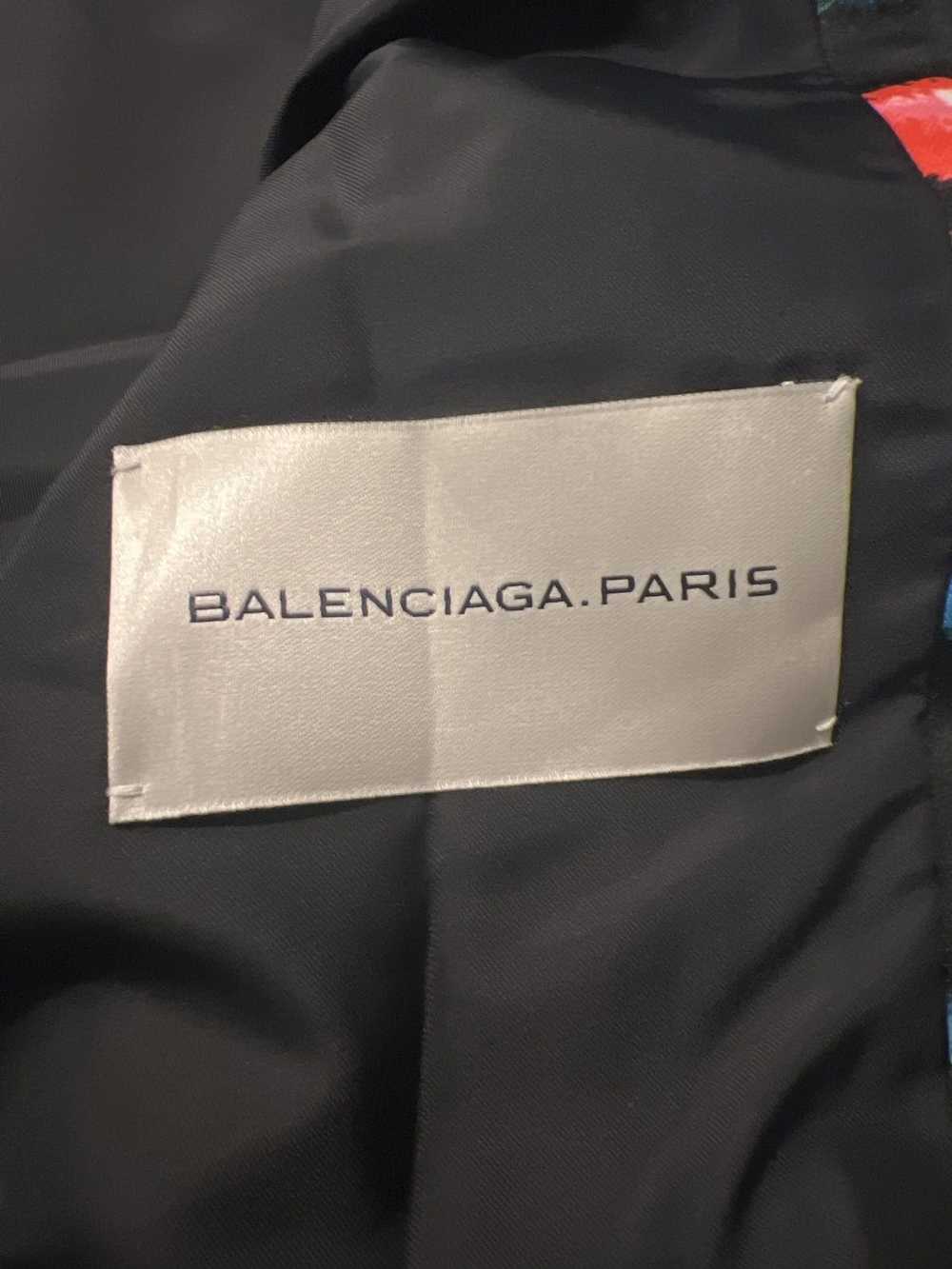 Balenciaga Balenciaga Printed Satin Bomber Jacket… - image 4