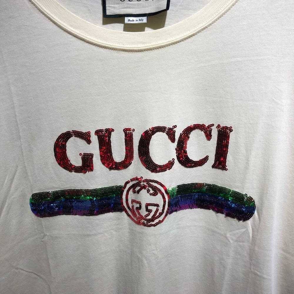 Gucci Gucci Logo Sequin Embellish tee - image 2