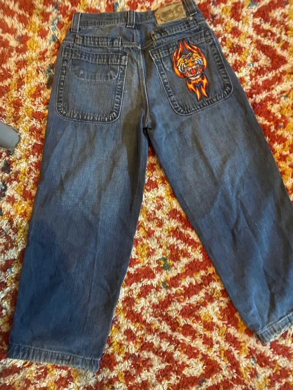 Jnco Jnco jeans Flamehead denim size 14 vintage 9… - image 1