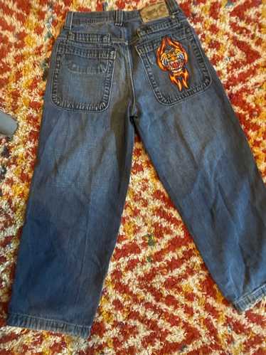 Jnco Jnco jeans Flamehead denim size 14 vintage 9… - image 1