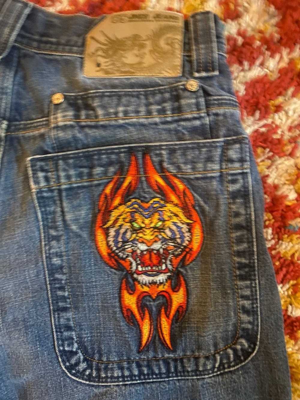 Jnco Jnco jeans Flamehead denim size 14 vintage 9… - image 4