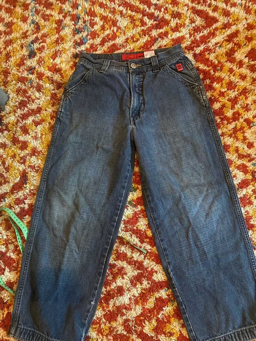 Jnco Jnco jeans Flamehead denim size 14 vintage 9… - image 5