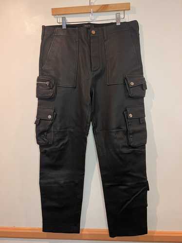 Amiri Amiri black leather cargo pants.