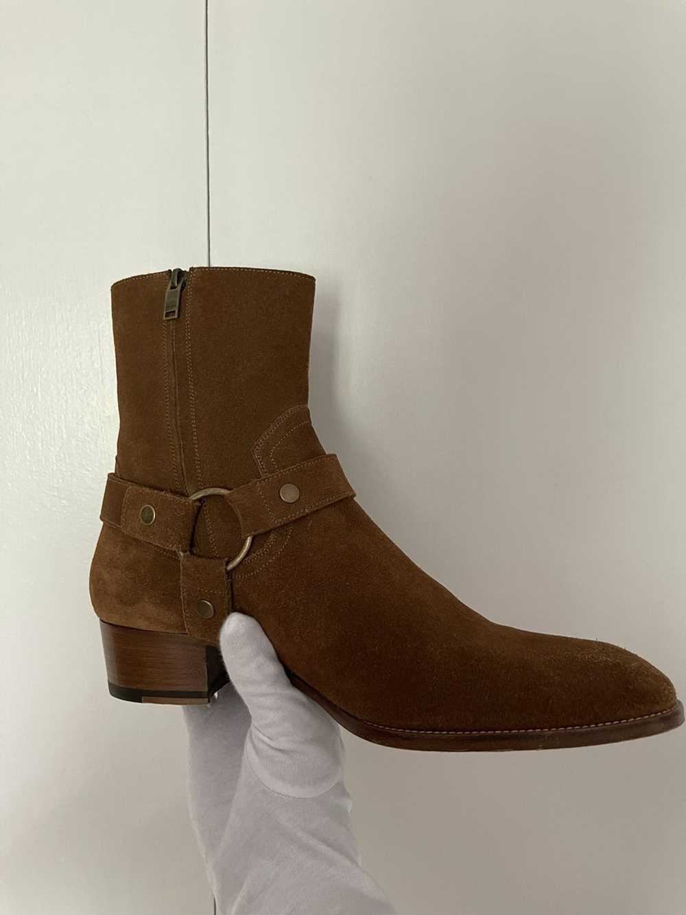 Saint Laurent Paris WYATT HARNESS BOOTS IN SUEDE … - image 2