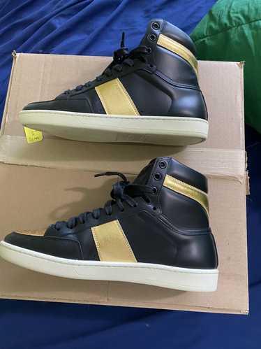 🆕️ SAINT LAURENT SL/01 Dark Gray LEATHER LOW-TOP Sneakers Shoes EUR-40  US-7