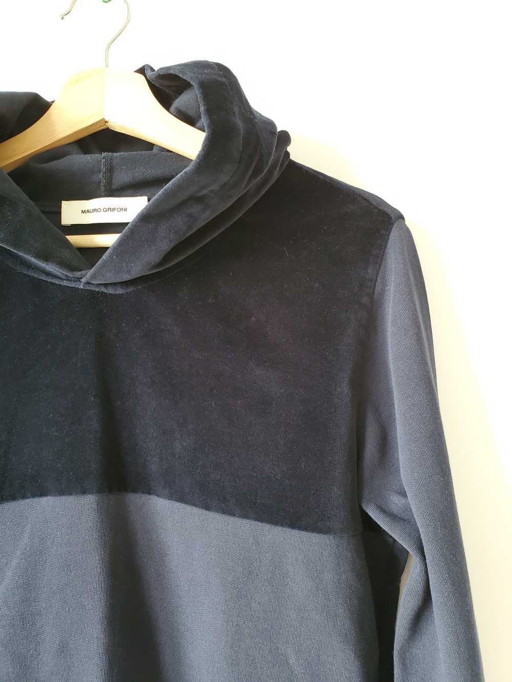 Mauro Grifoni Velvet panel hoody - image 2