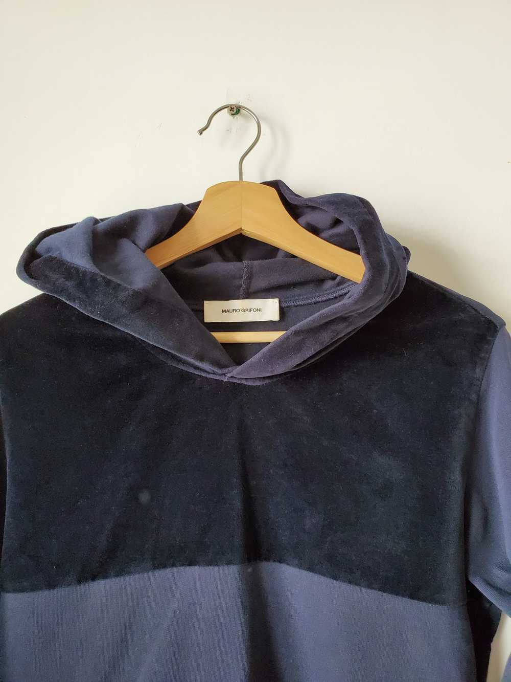 Mauro Grifoni Velvet panel hoody - image 4