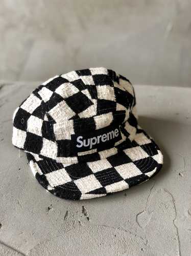 Supreme Checkerboard Boucle Camp Cap