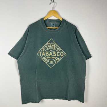 Vintage 90s T Shirt Single Stitch XL Tabasco Pepper Hot Sauce LA USA spicey