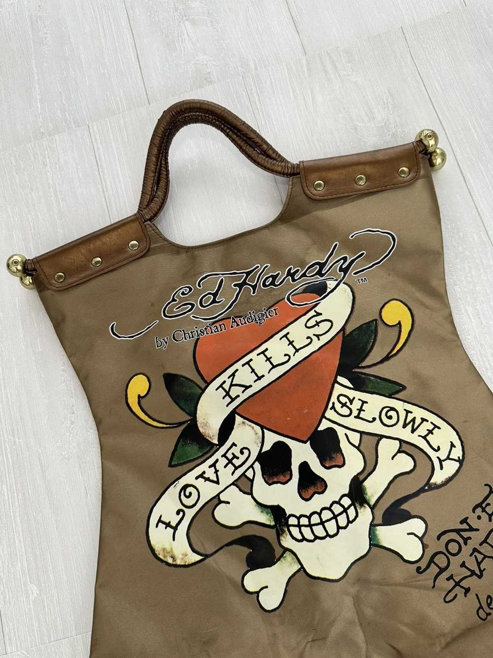 Ed Hardy Ed Hardy Kills Skull Rose Floral Tote Bag - image 3