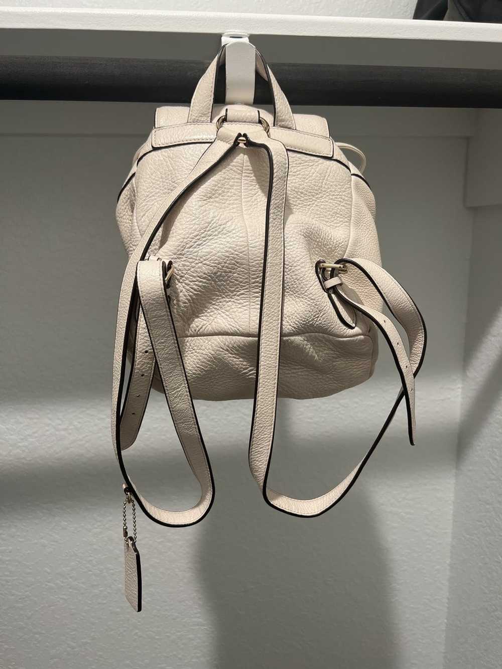 Coach × Designer Coach White Leather Backpack Pur… - image 2