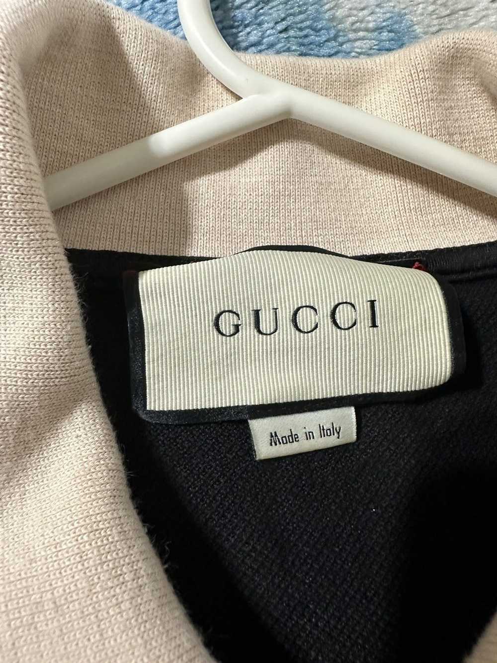 Gucci GUCCI Bee Accent Striped Polo Shirt - image 3