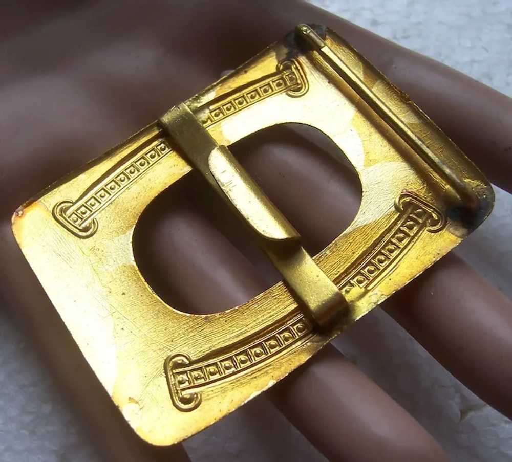 Four belt or sash buckles in gilded hammered and … - image 7